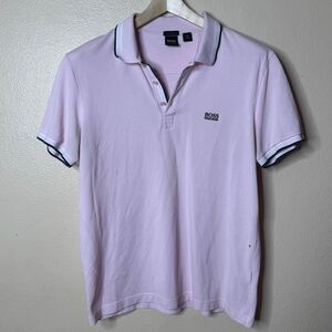 Boss Hugo Boss Shirt Mens XL Pink Polo Regular Fit Short Sleeve Cotton